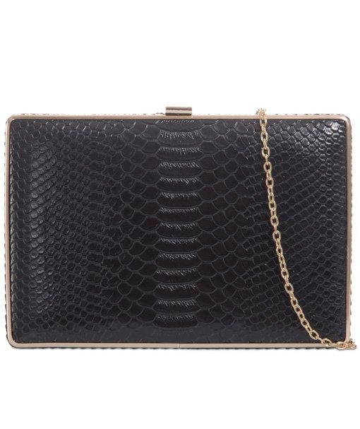 Crocodile Print Box Clutch - Eden-Bags
