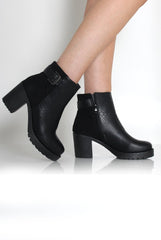 Cynthia Black Suede Snakeskin Boots-Boots