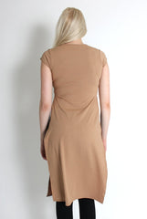 Daphne Camel Side Split Top-Tops