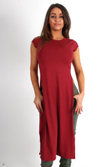 Daphne Wine Side Split Top-Tops