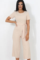 Darcy Beige Culotte Jumpsuit-Jumpsuits