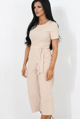 Darcy Beige Culotte Jumpsuit-Jumpsuits