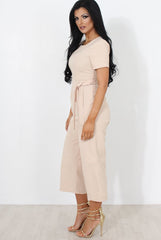 Darcy Beige Culotte Jumpsuit-Jumpsuits