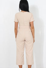 Darcy Beige Culotte Jumpsuit-Jumpsuits