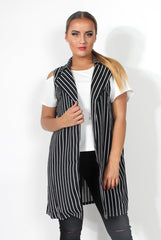 Darcy Black & White Sleeveless Jacket-Jackets
