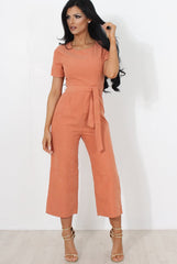 Darcy Orange Culotte Jumpsuit-Jumpsuits