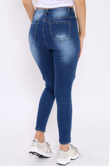 Dark Blue Denim Extreme Rip Skinny Jeans - Saint-Jeans