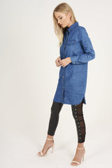 Dark Blue Denim Shirt - Blaine-Dresses