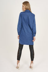 Dark Blue Denim Shirt - Blaine-Dresses