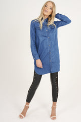 Dark Blue Denim Shirt - Blaine-Dresses