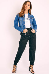 Dark Blue Washed Denim Jacket - Bonnie-Denim Jackets