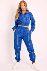 Dark Blue Zip Front Hoodie Cuff Jogger Co-Ord - Kason-Tracksuits