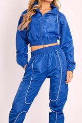 Dark Blue Zip Front Hoodie Cuff Jogger Co-Ord - Kason-Tracksuits