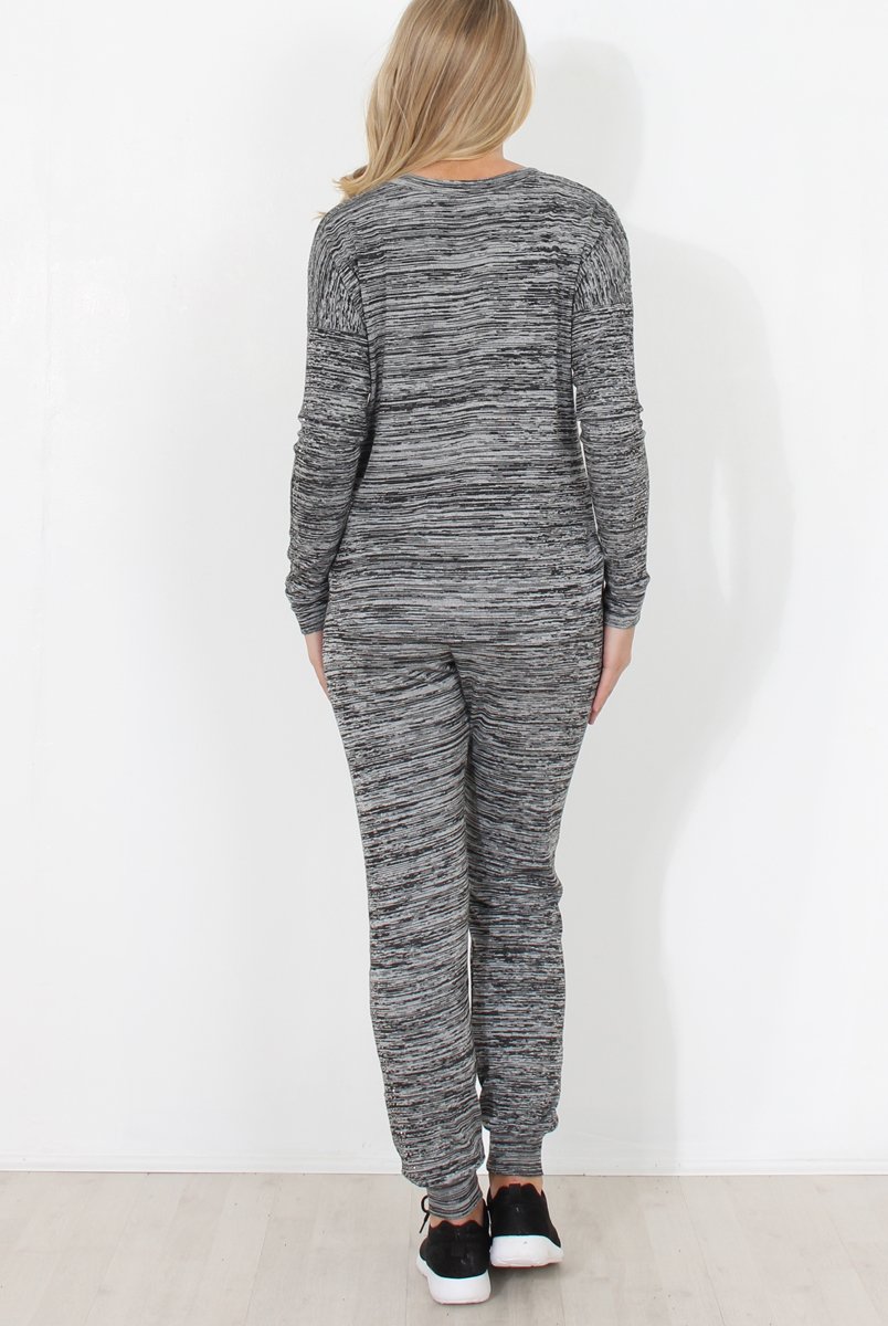 Dark Grey Diamonte Loungewear - Linnea-Loungewear