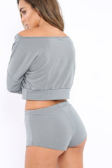 Dark Grey Loungewear Set - Tara-Loungewear