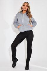 Dark Grey Soft Fleece Hoodie - Maia-Hoodies