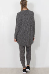 Dark Grey V Neck Loungewear Set - Charlene-Loungewear