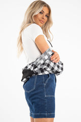 Dark Wash Contrast Stitch Denim Mini Skirt - Remee-Skirts