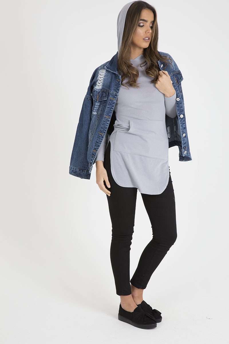 Dark Wash Distressed Denim Jacket - Madison-Jackets
