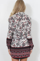 Darla Grey Floral Shirt Dress-Dresses