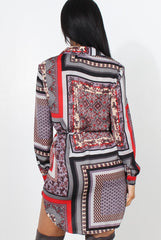 Darna Grey Paisley Print Shirt Dress-Dresses