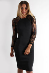 Della Black Cut Out Bodycon Dress-Dresses