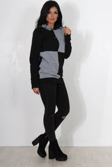 Delora Grey Panel Hoodie-Hoodies