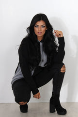 Delora Grey Panel Hoodie-Hoodies