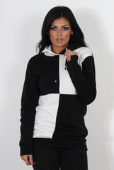 Delora White Panel Hoodie-Hoodies