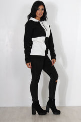 Delora White Panel Hoodie-Hoodies