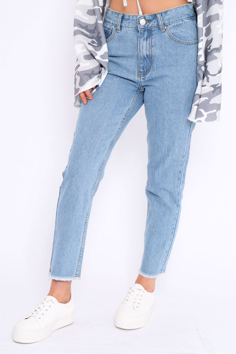 Denim Blue Fake Pocket Star Jeans - Jaydy-Jeans