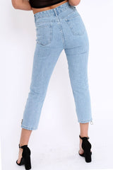 Denim Blue Side Zip Jeans - Italia-Jeans