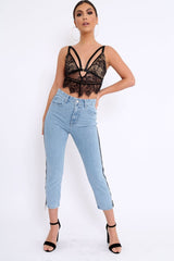 Denim Blue Side Zip Jeans - Italia-Jeans