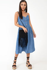 Denim Button Up Dress - Lilyanne-Dresses