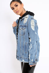 Denim Distressed Jacket -Dakira-Jackets