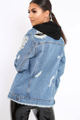 Denim Distressed Jacket -Dakira-Jackets