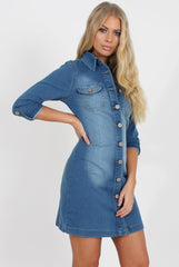 Denim Shirt Dress - Carly-Dresses