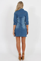 Denim Shirt Dress - Carly-Dresses