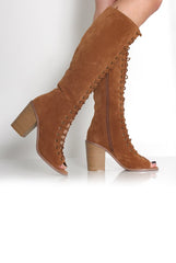 Devon Tan Knee High Boots-Boots