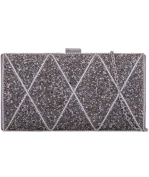 Diamante Diamond Pattern Clutch - Bea-Bags