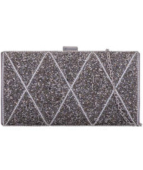 Diamante Diamond Pattern Clutch - Bea-Bags
