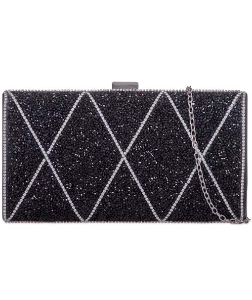 Diamante Diamond Pattern Clutch - Bea-Bags