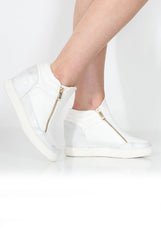 Dina White Wedged Trainers-Trainers
