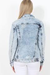 Distressed Denim Jacket - Binky-Jackets