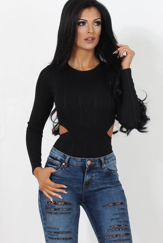 Diya Black Cut Out Bodysuit