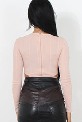 Diya Pink Cut Out Bodysuit-Bodysuits