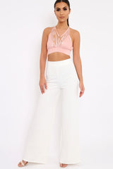 Dusty Pink Lace Harness Bralet - Saskia-Bralets