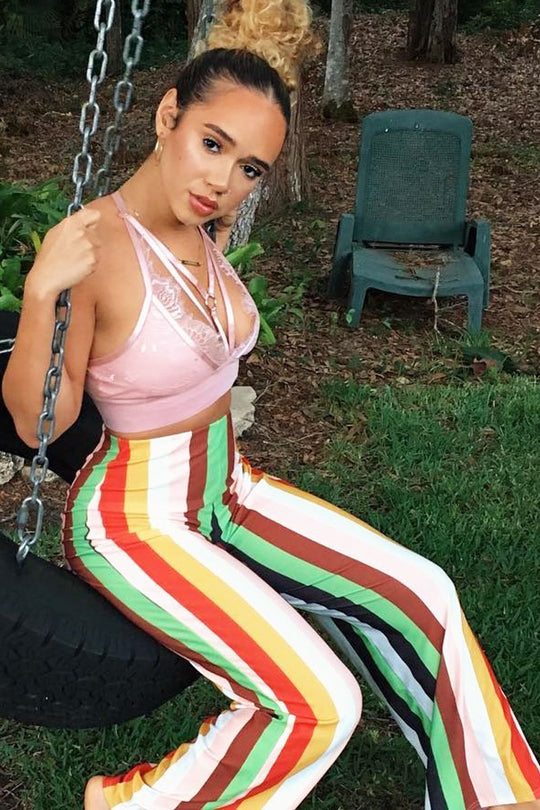 Dusty Pink Lace Harness Bralet - Saskia