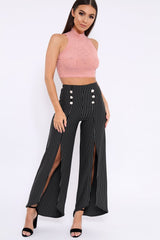 Dusty Pink Mesh Round Neck Crop Top - Carii-Crop Tops