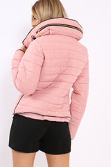 Dusty Pink Padded Coat - Zara-Coats